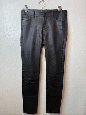 Vince Black Leather Skinny Pants *Waist Altered* Size 2/25 Moto Biker Goth